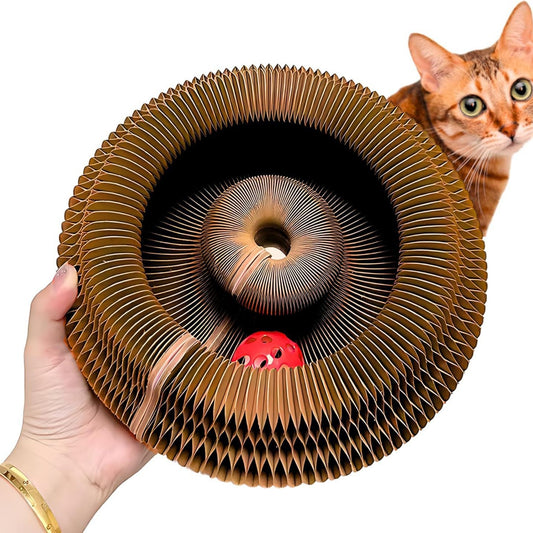 Accordion Cat Scratching Board with Bell